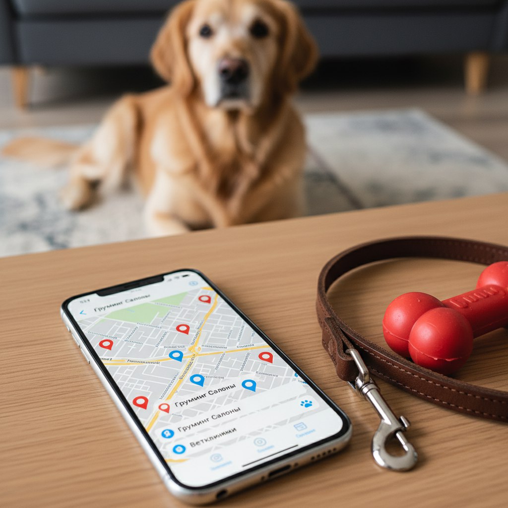 Карта с салонами груминга и ветклиниками