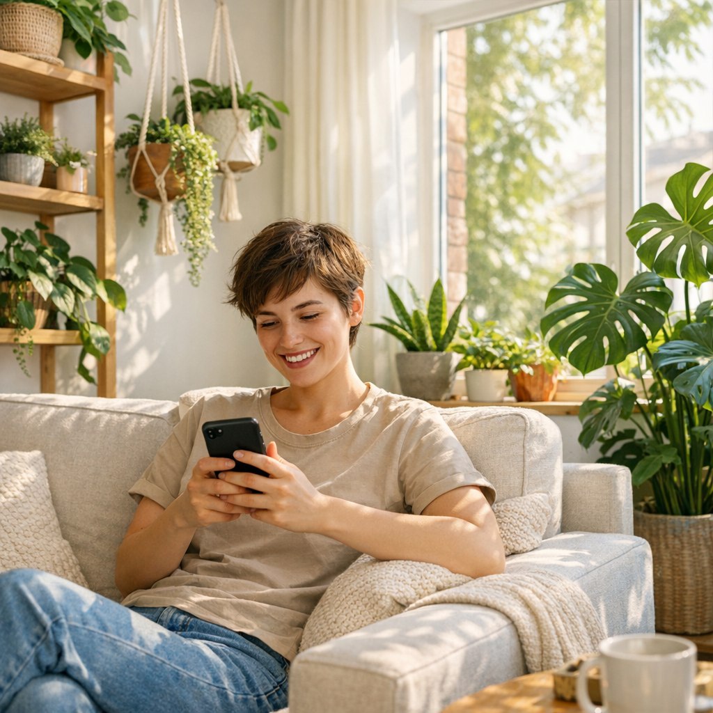 Счастливый цветовод и ухоженные растения